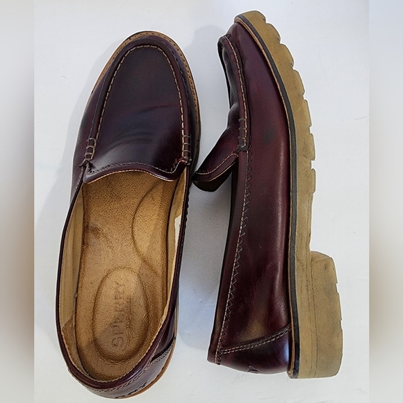 Sperry Women's Burgundy Preppy Slip-On Comfy Leather Loafers Side-In, sz 8.5 - Picture 11 of 13